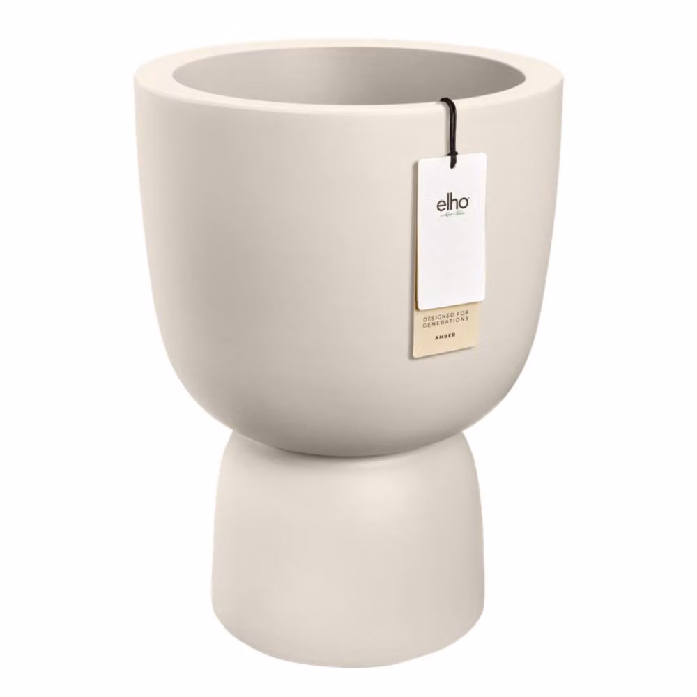 Elho Amber Coupe 35 White Plastic Indoor and Outdoor Plant Pot – 3