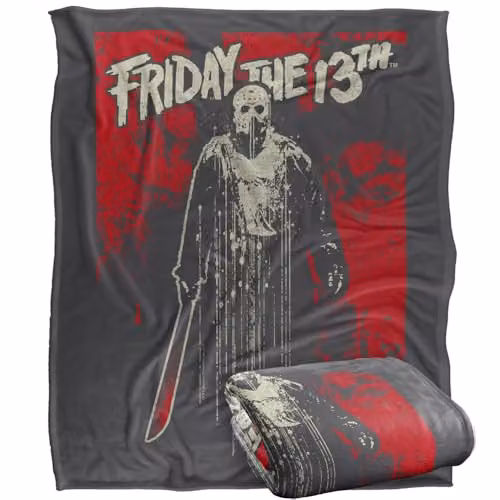 Warner Bros. Friday The 13th Drip Silky Touch Super Soft Fleece Throw Blanket, Multicolour, W/H: 127 x 152.4 cm