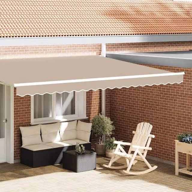 Berkfield Home Awning Valance in Beige Acrylic Fabric for 4.5 m Frame, W: 4.3 m, H: 0.2 m – 1