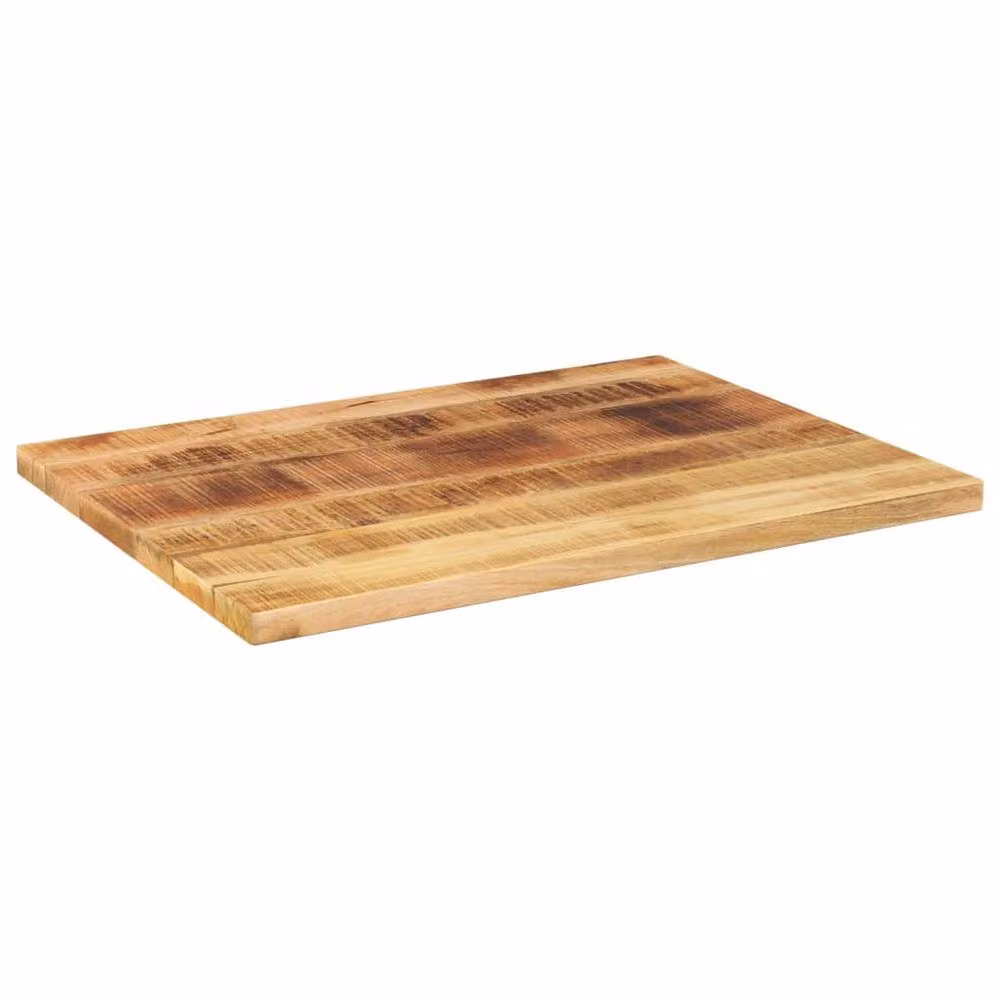 Berkfield Home Rectangular Solid Wood Rough Mango Table Top, Brown, W: 80 cm, D: 70 cm, H: 3.8 cm – 2