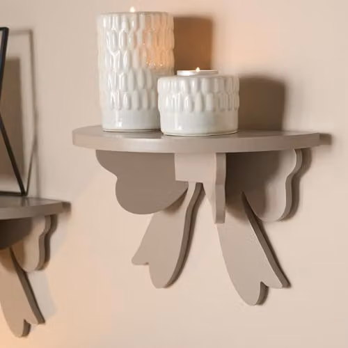 OHS 2 Pack Straight Wall Mounted Floating Shelves in Sand, W/D/H: 30 x 30 x 1.1 cm – 3