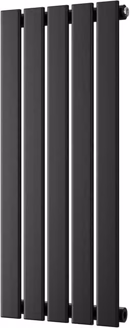 UK Radiators Typhoon Black Flat Tube Horizontal Designer Radiator, W: 34 cm, H: 80 cm – 1