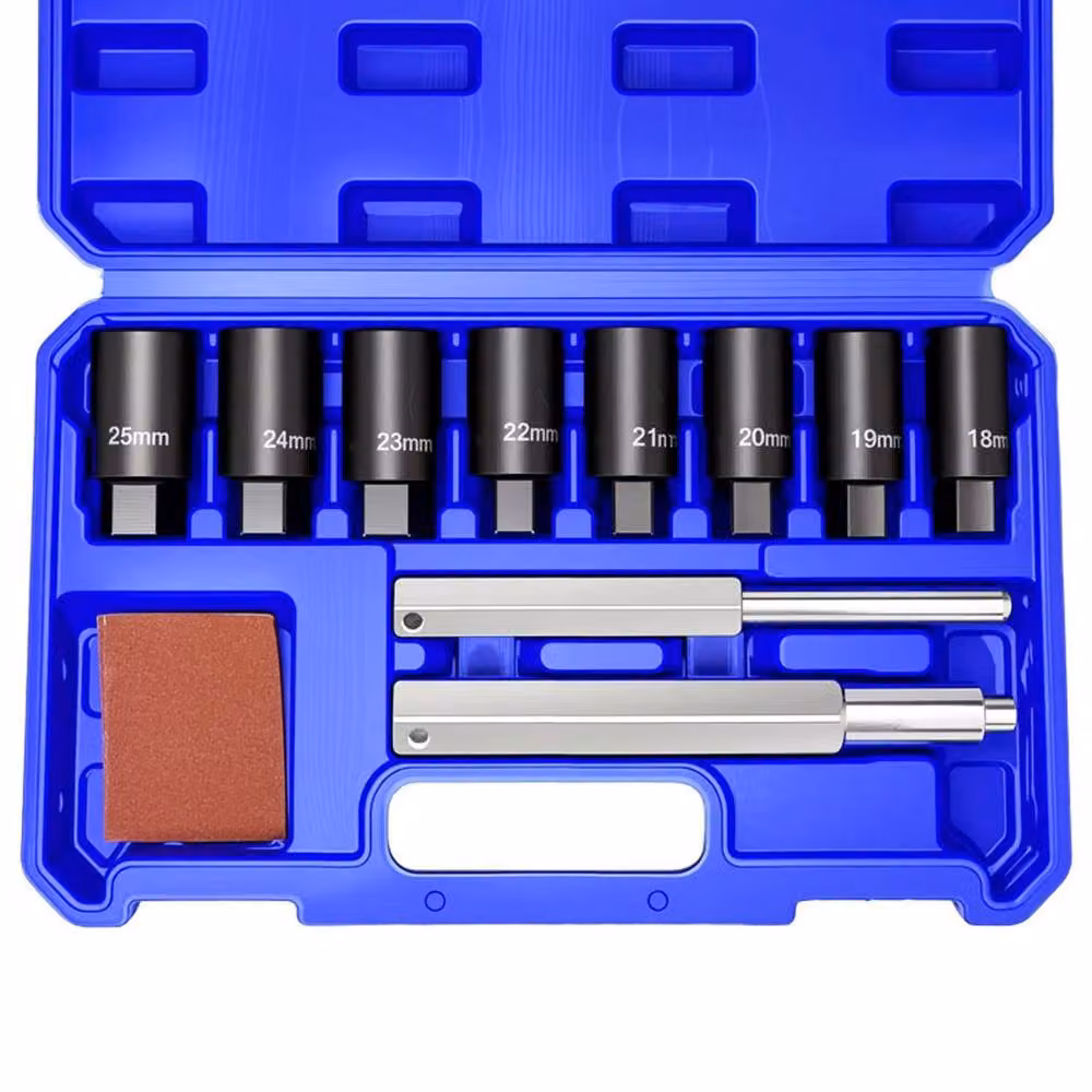 Ventryn 10-Piece Locking Wheel Nut Removal Socket Set, 18-25mm, Black – 4