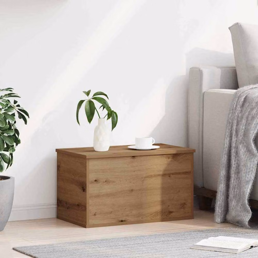 Berkfield Home Artisan Oak Storage Box with Lid in Brown, W/D/H: 60 x 35 x 35 cm – 2