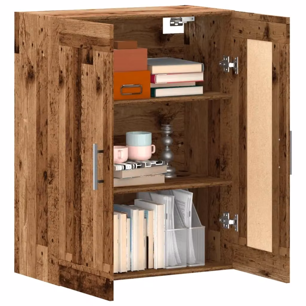 Berkfield Home Wall Mounted Rustic Cabinet in Brown Old Wood, W/D/H: 69.5 x 34 x 90 cm – 3