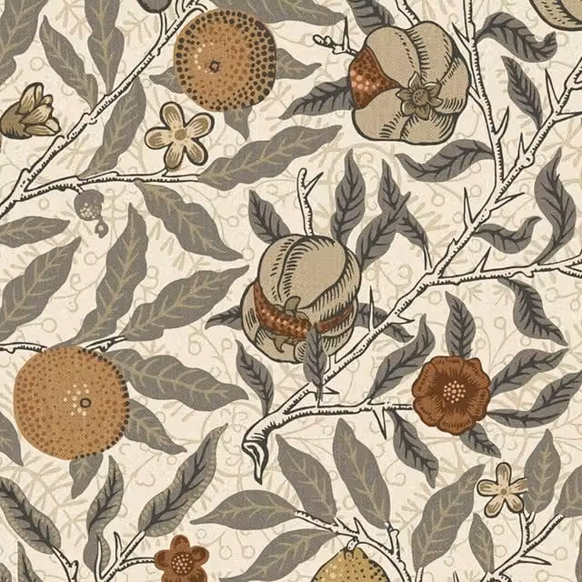 William Morris At Home Fruit Fabric in Beige and Multicolour