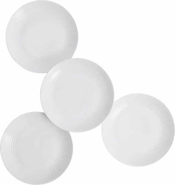 Royal Doulton Gordon Ramsay Maze White Stoneware Dinner Plates, Diameter: 28 cm, Set of 4 – 1