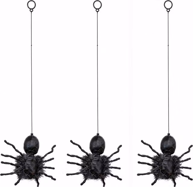 Samuel Alexander 3 Pack of Black Battery Operated Hanging Halloween Spider Animatronic Decorations