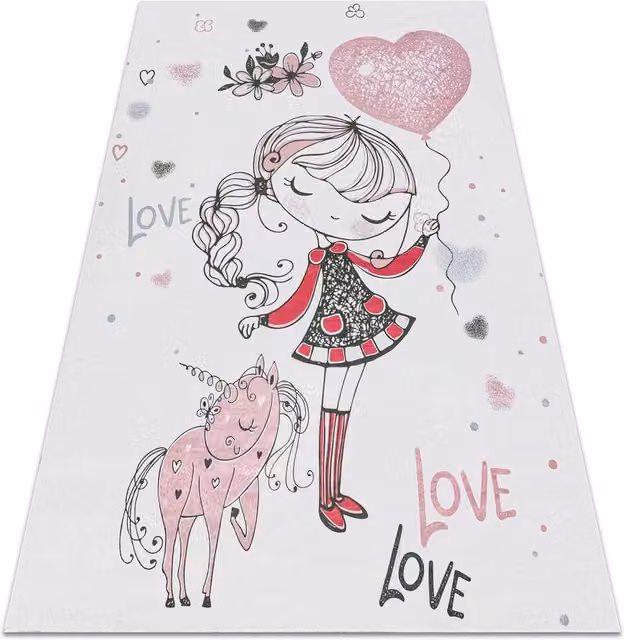 RugsX Bambino Kids Motif Rug in White, W: 120 cm, L: 170 cm