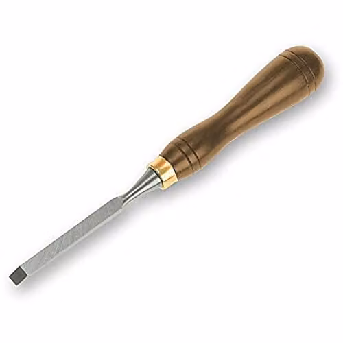 Faithfull Straight Wood Carving Chisel, 6.3mm (1/4in), Brown and Brass – 1