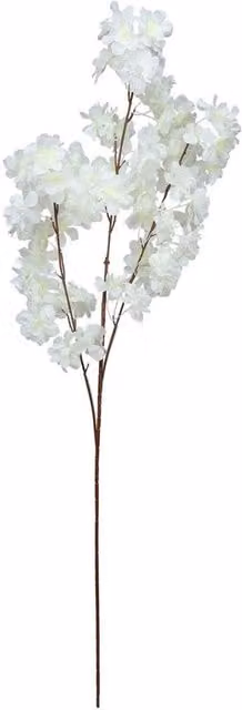 Kingsbury Gifts White Artificial Silk Cherry Blossom Spray, Height: 98 cm