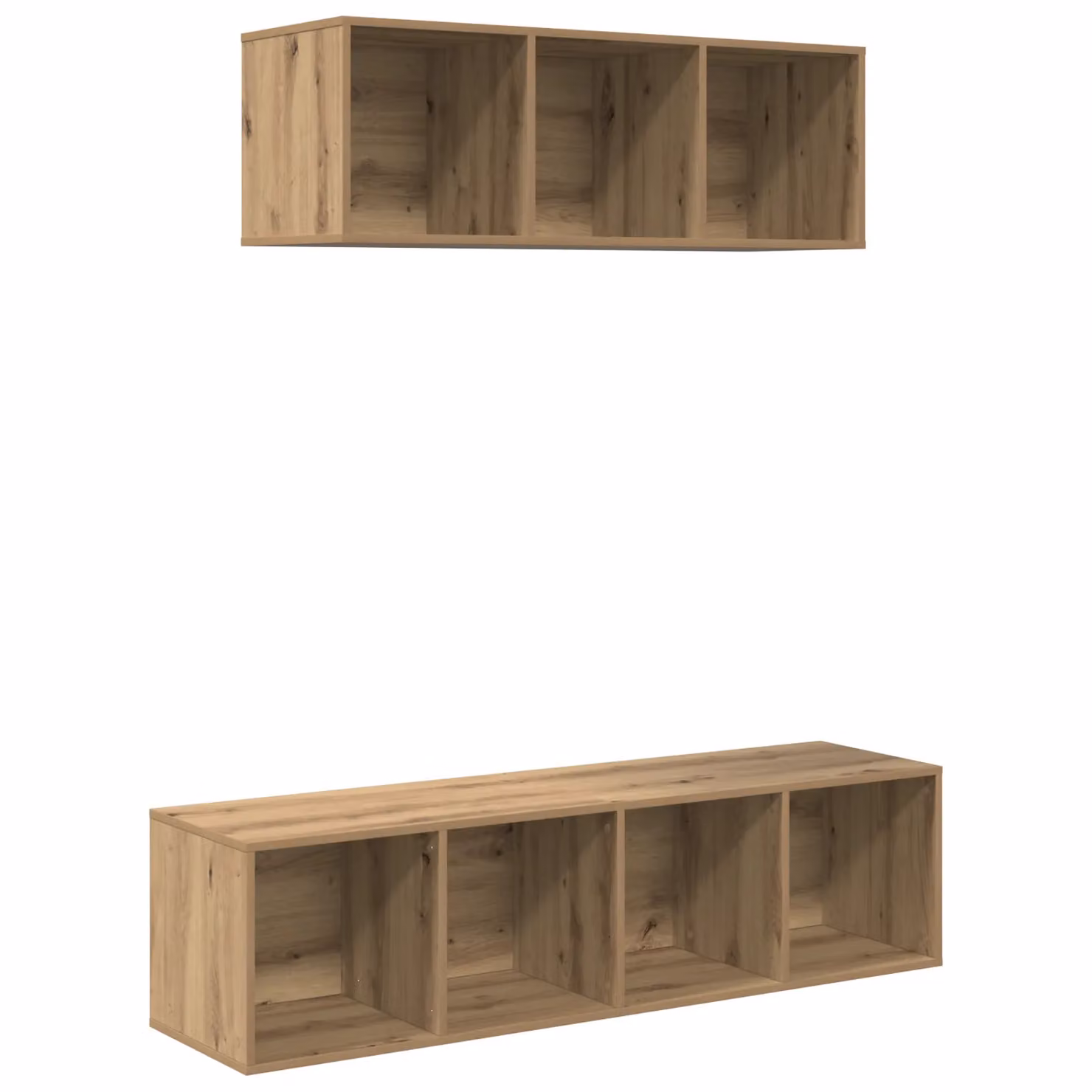 Berkfield Home 2-Piece TV Cabinet Set with Shelf in Artisan Oak Brown, W/D/H: 37 x 37 x 142.5 cm – 2