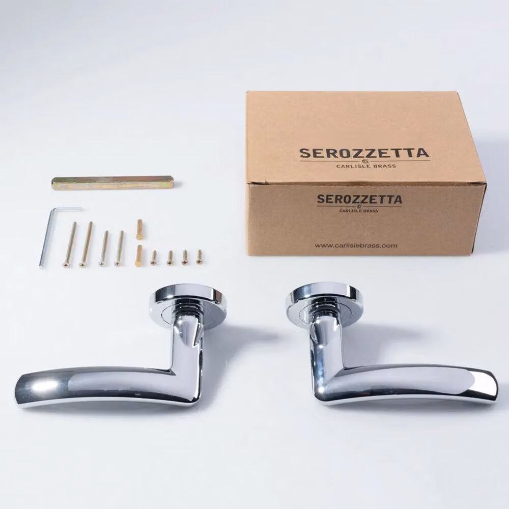 Loops 4x Pair Oval Arched Bar Lever on Round Rose Concealed Fix Bathroom Handles in Polished Chrome – 2