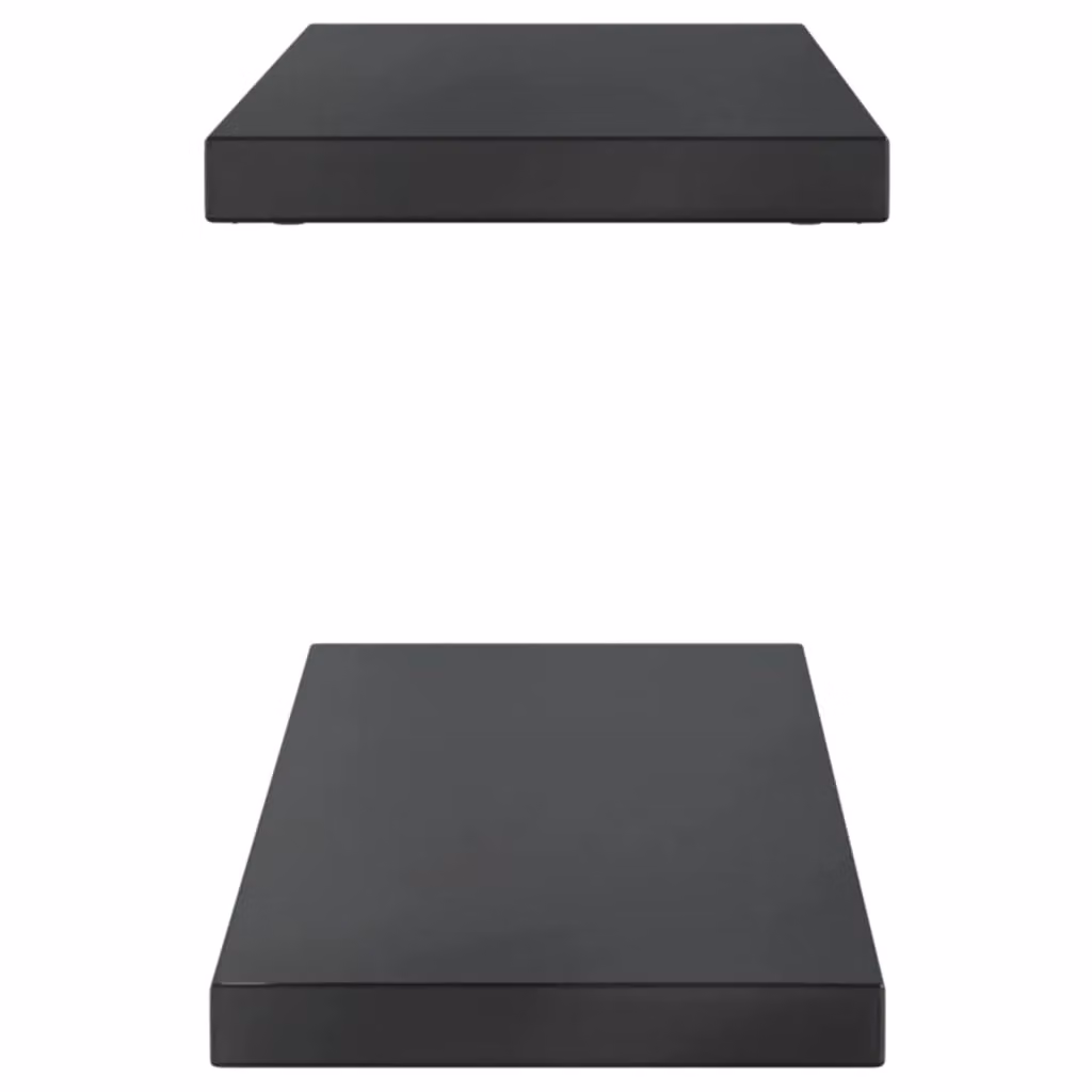 Berkfield Home Wall Mounted Shelves, 2 Pack, Black Matt Stainless Steel, W: 100 cm, D: 23.5 cm, H: 3 cm – 3