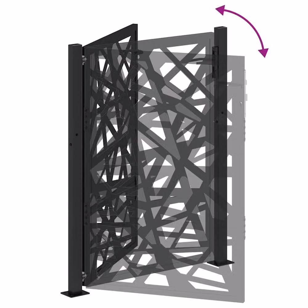 Berkfield Steel Garden Gate in Black, W: 105 cm, H: 130 cm – 6
