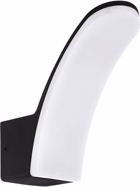 Loops IP44 Black Aluminium Outdoor LED Wall Light