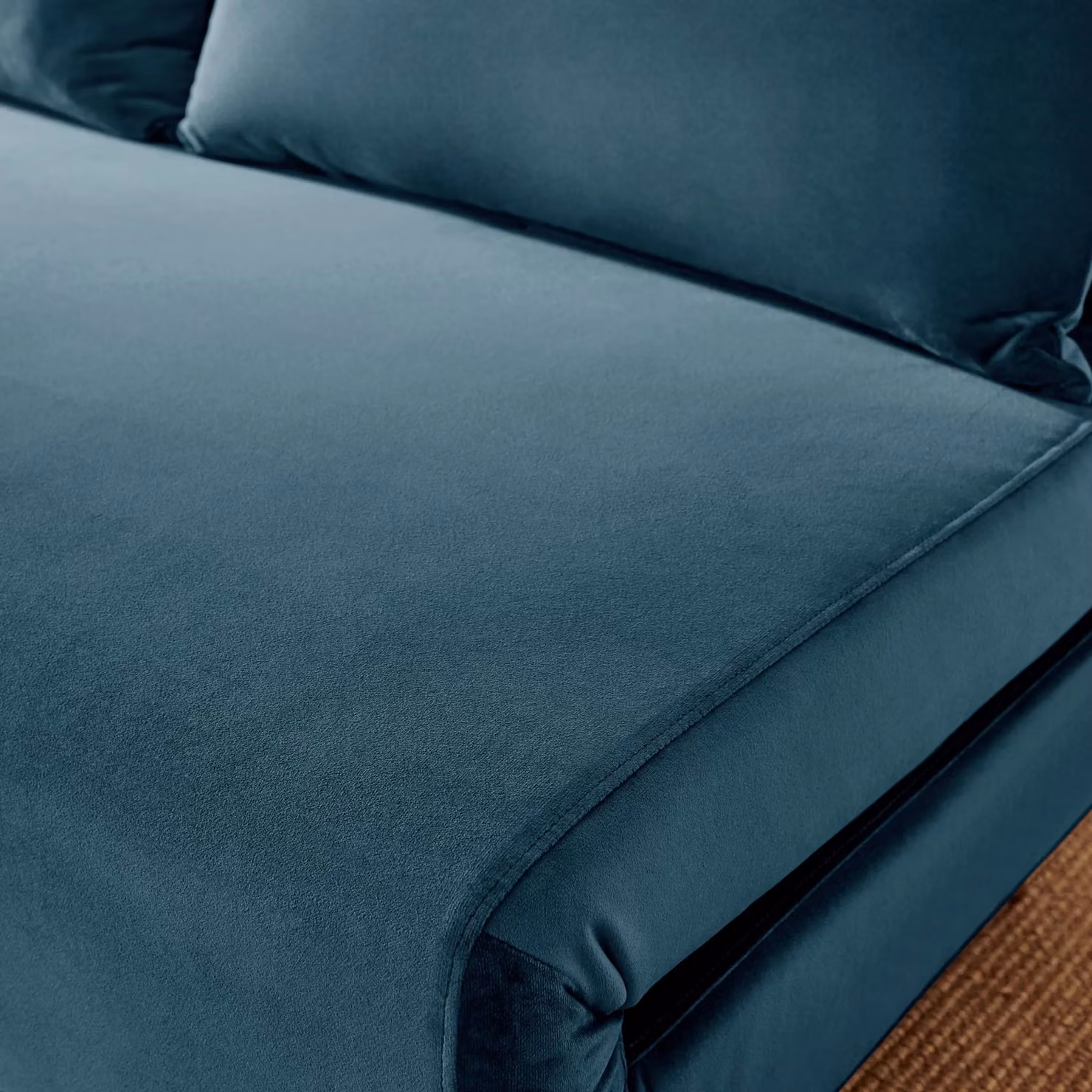 FurnitureboxUK Bobby Blue Velvet Double Click-Clack Folding Sofa Bed with Solid Wood Frame – 3