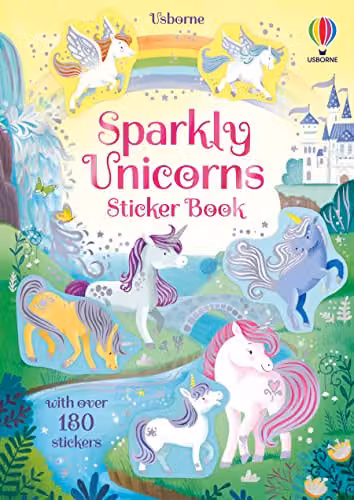 Usborne Sparkly Unicorns Sticker Book in Multicolour – 1