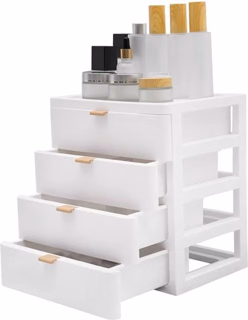 Havendro White Desktop Organizer with 4 Large Capacity Drawers for Home Office