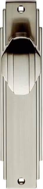 Loops PAIR Line Detailed Door Knob on Latch Backplate, Satin Nickel, W/D/H: 20.5 x 4.5 x 2.0 cm