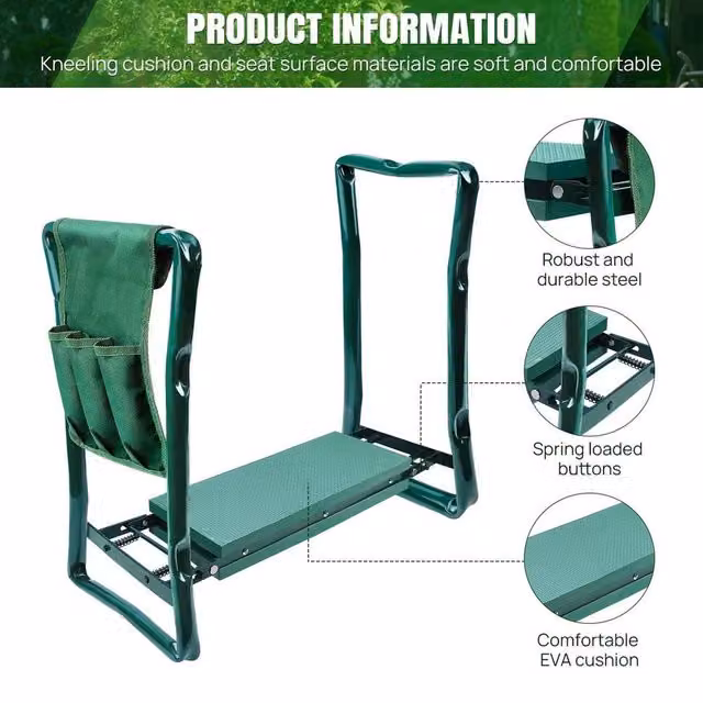 EONLION XXL Ergonomic Garden Kneeler Seat in Green