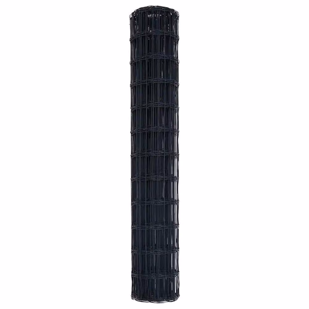 Berkfield Home Euro Fence Grey PVC-Coated Steel Fencing, Charcoal, H: 140 cm x W: 10 m – 4