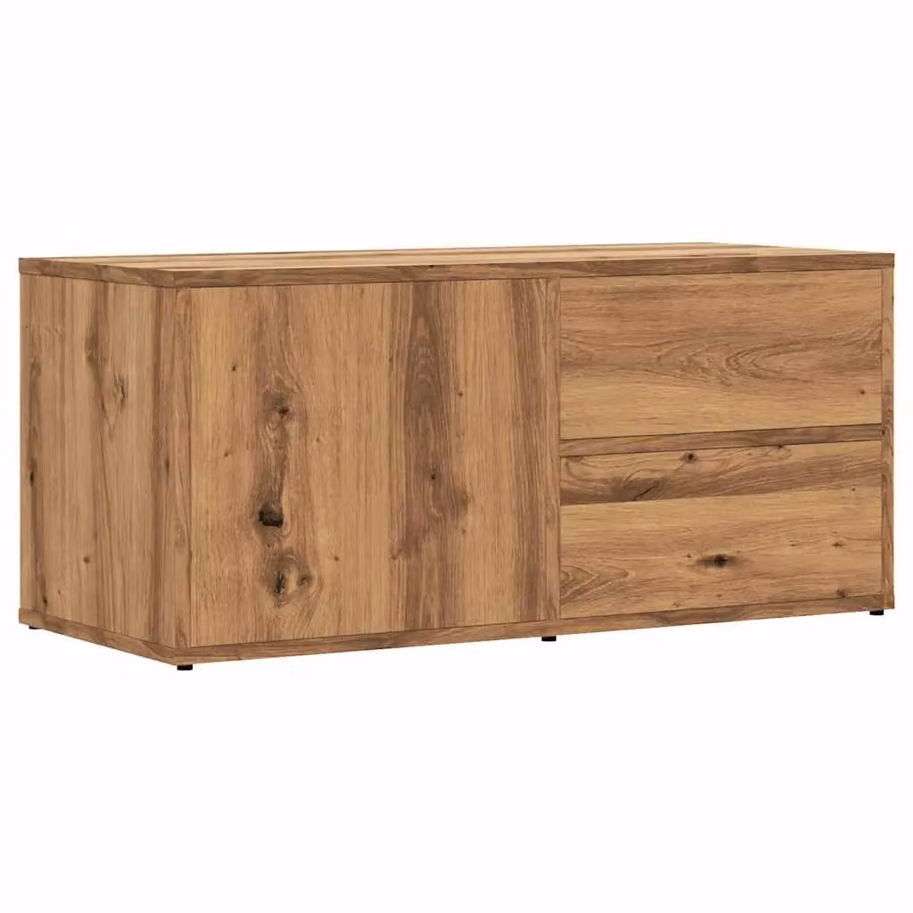 Berkfield Home Artisan Oak TV Cabinet in Brown, W/D/H: 80 x 34 x 35.5 cm – 2