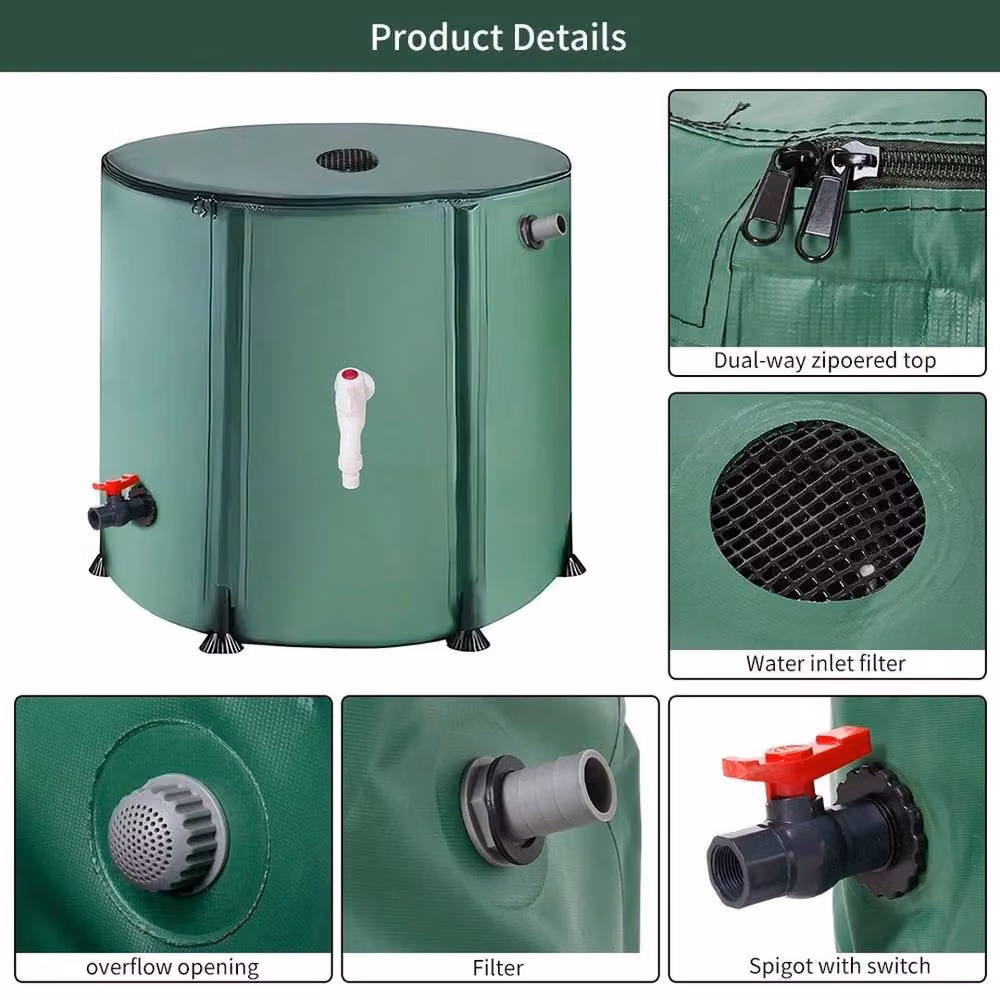 FLAVORA Green 160L Rainwater Storage Barrel – 4