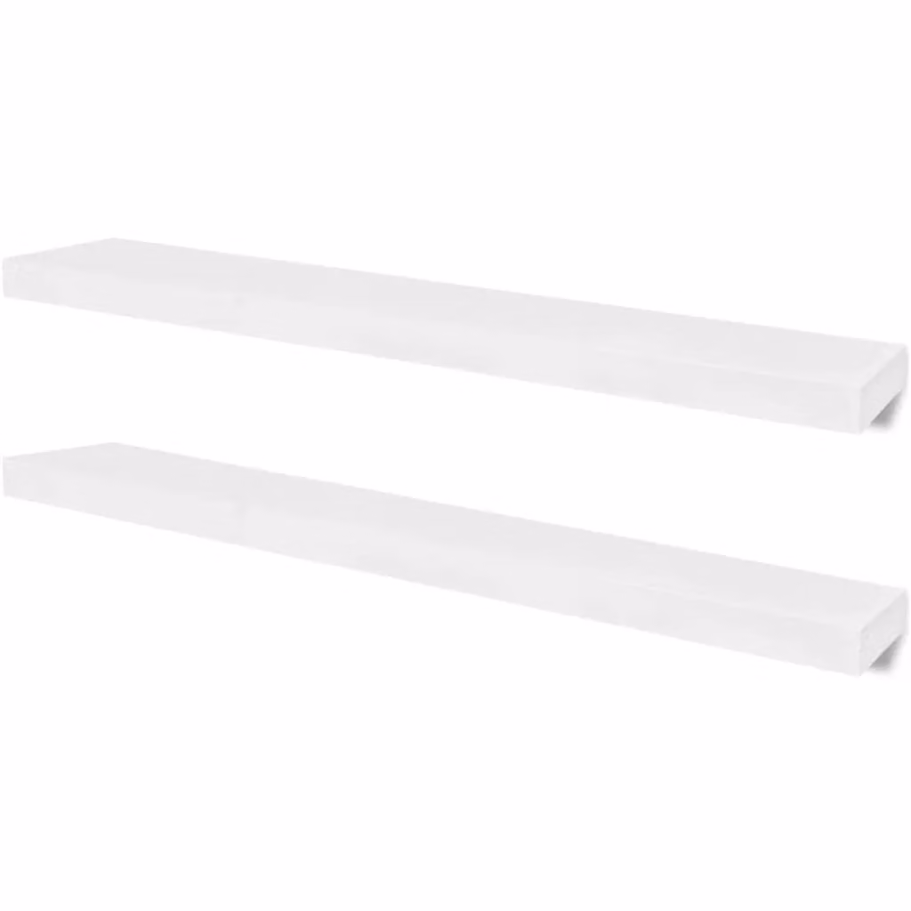 Berkfield Home Set of 4 White Wall Mounted MDF Shelves, Width: 100 cm – 2