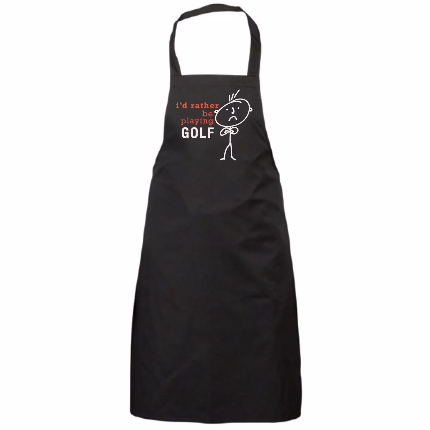 60 Second Makeover Men's I'd Rather Be Playing Golf Apron in Black – 2