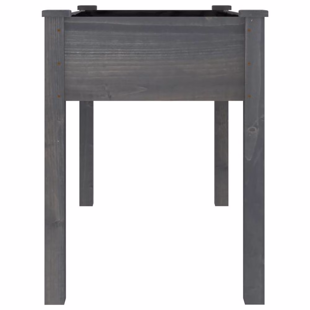 Berkfield Home Grey Solid Wood Fir Planter with Liner W: 118 cm, D: 59 cm, H: 76 cm – 3