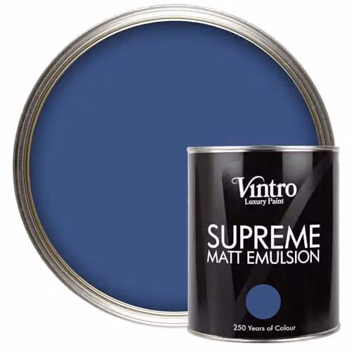 Vintro Paint Luxury Matt Emulsion Multi Surface Water Based Paint for Walls, Ceilings, Wood and Metal, 1 l, Blue – 1