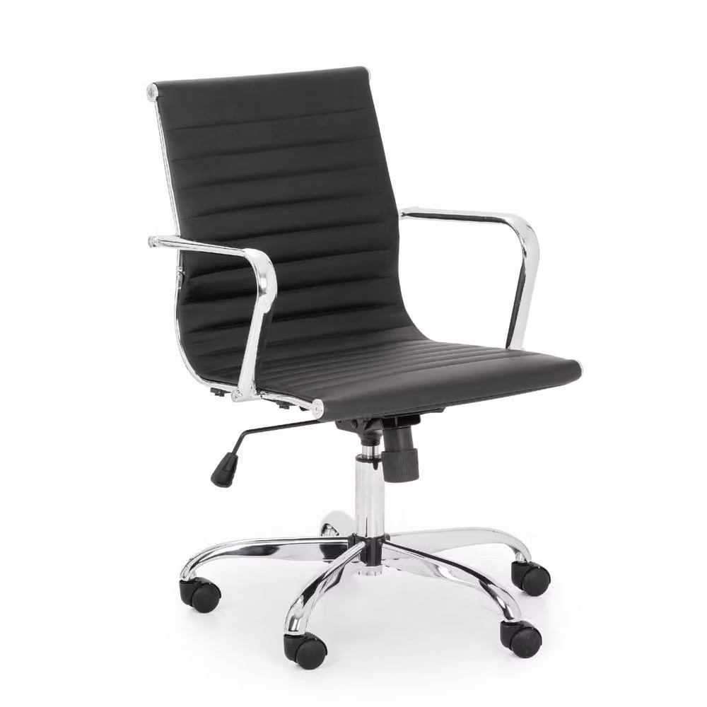 Cheshire Montrose Modern Rectangular Glass Desk with Executive Calder Office Chair in Transparent Clear Glass – 3