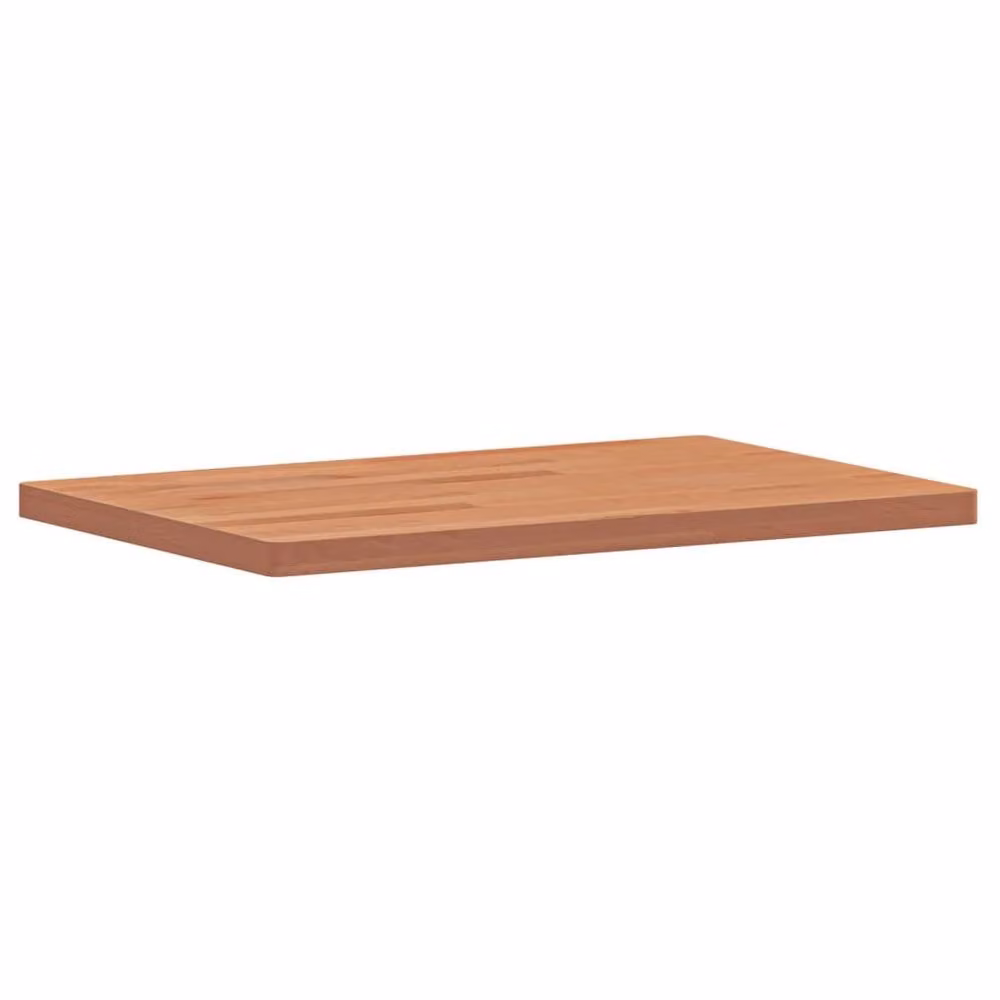 Berkfield Home Rectangular Solid Beech Wood Table Top in Natural, W: 60 cm, D: 40 cm, H: 2.5 cm – 2