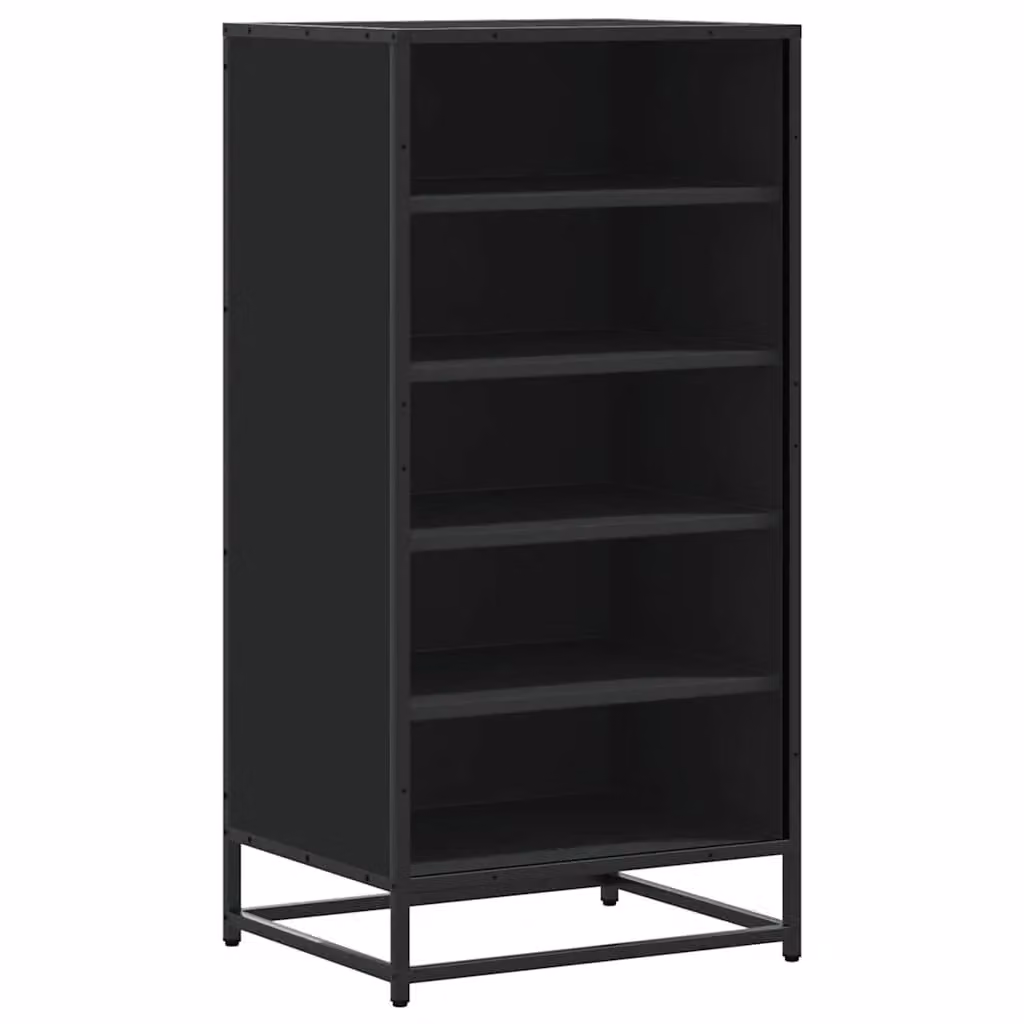 Berkfield Home Black Modern Shoe Rack with Back Panel, W/D/H: 48 x 38 x 97.5 cm – 2