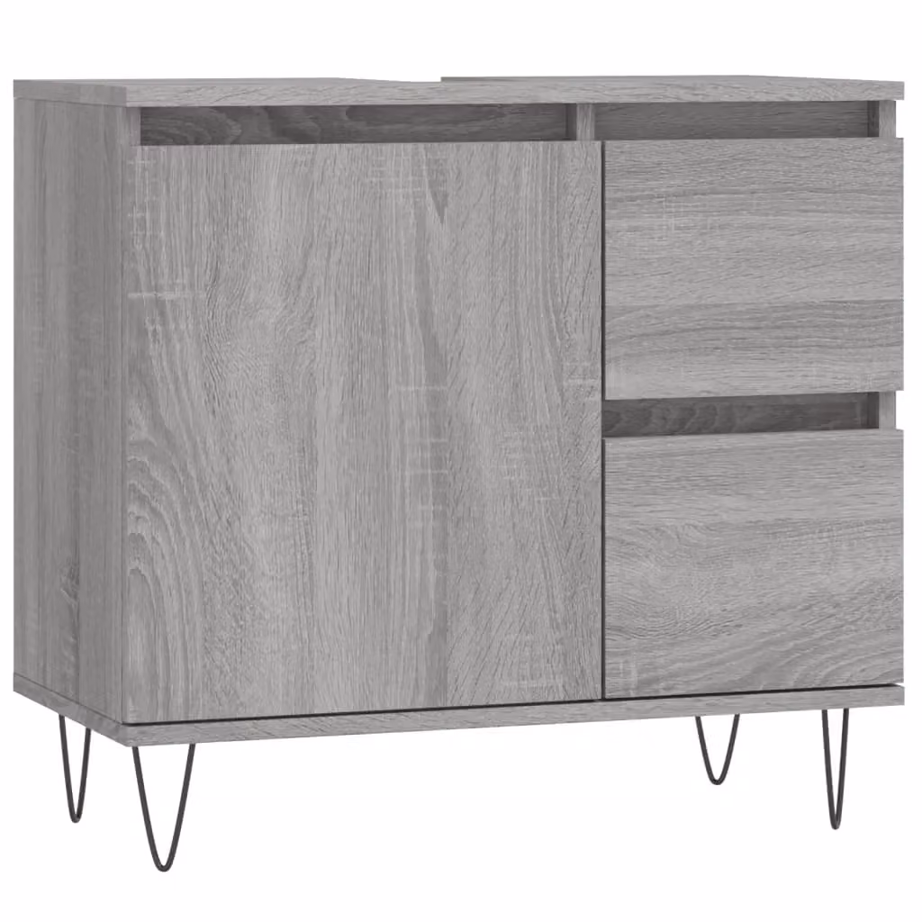 Berkfield Home Grey Sonoma Bathroom Cabinet W: 65 cm, D: 33 cm, H: 60 cm – 2