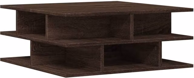 Berkfield Home Modern Square Coffee Table in Brown Oak, W/D/H: 70 x 70 x 29 cm – 1