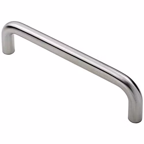 Loops Round D Bar Pull Handle in Brushed Silver Stainless Steel, Fixing Centres: 225 mm