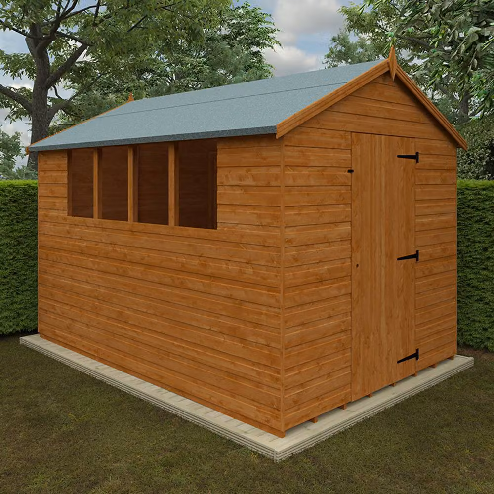 Buttercup Farm Super Apex 12mm Gable Shed in Burnt Orange and Grey Solid Wood – 2