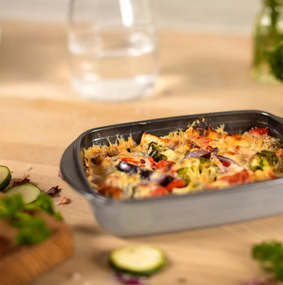 Kuhn Rikon Easy Glass Non-Stick Rectangular Roasting Dish, Grey, 3.6L, W: 38 cm, D: 24 cm, H: 6.5 cm – 2