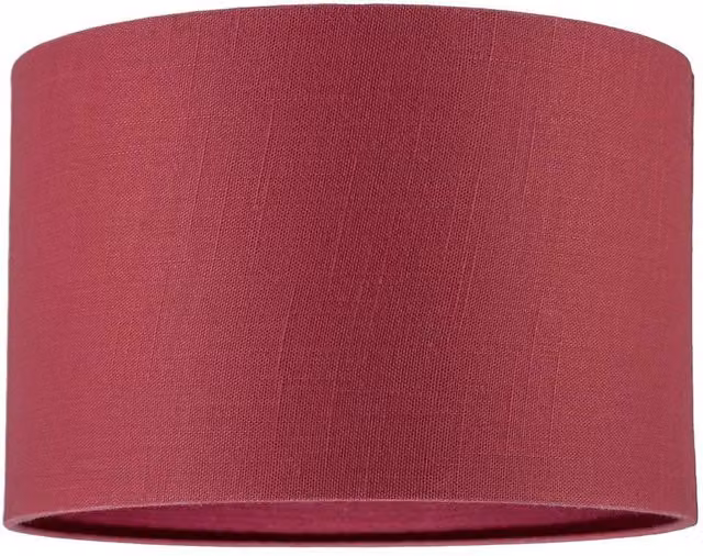 Happy Homewares Modern Red Textured Linen Fabric Circular Lamp Shade W/D/H: 30 x 30 x 20 cm – 5