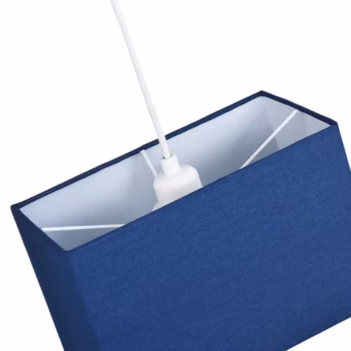 Happy Homewares Rectangular Linen Fabric Lamp Shade in Blue, Length: 29 cm – 3