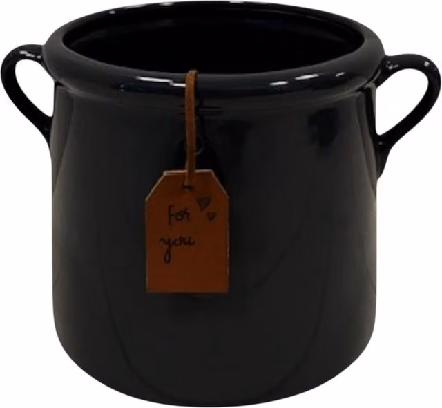 Four Candle Midnight Blue Ceramic Pot Vase with Twin Handles – 1