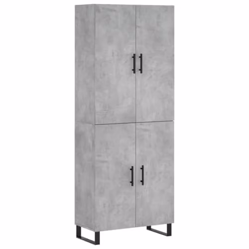 vidaXL Modern Highboard in Grey with MDF and Metal, W/D/H: 180 x 48.8 x 69.5 cm