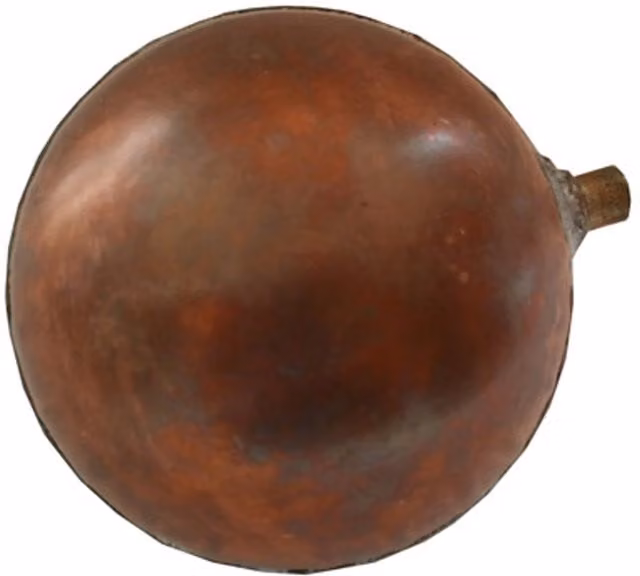Thomas Dudley Copper Float 4 1/2 inch Float Valve Accessory, Brown