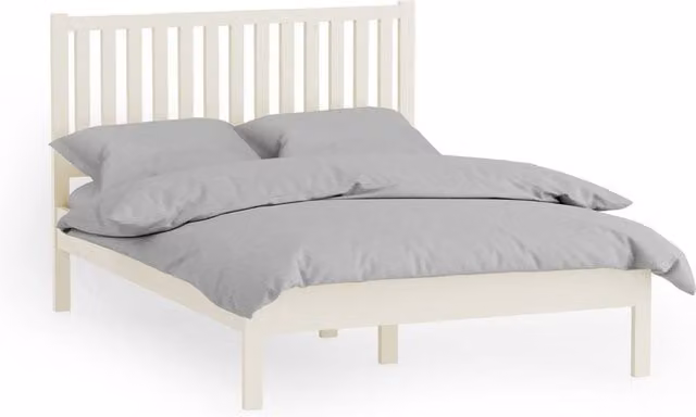 Cheshire Premium Yew Double Bed in White, Width: 135 cm