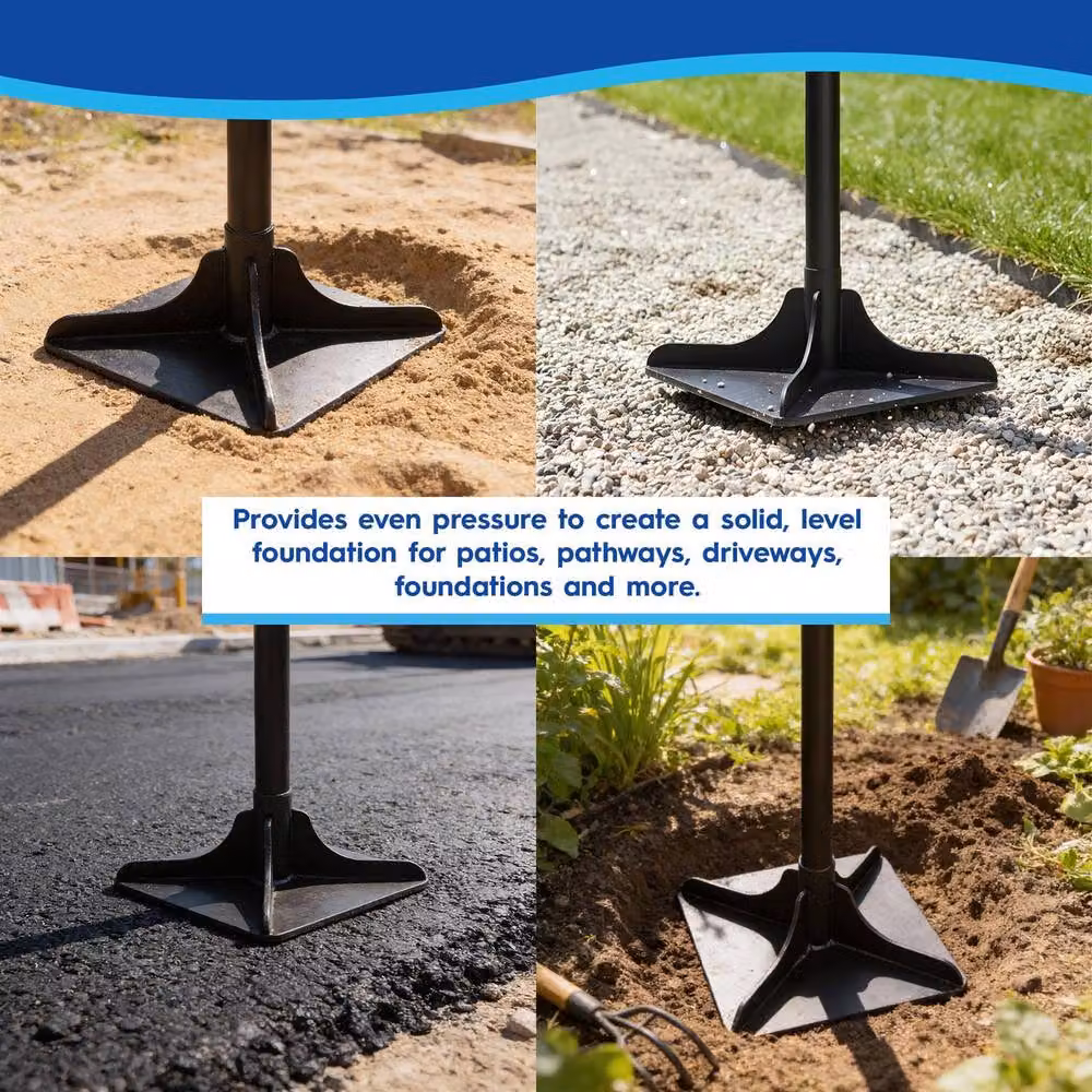 Harbour Housewares Manual Steel Iron Ground Tamper with 1.22m Handle in Black – 5
