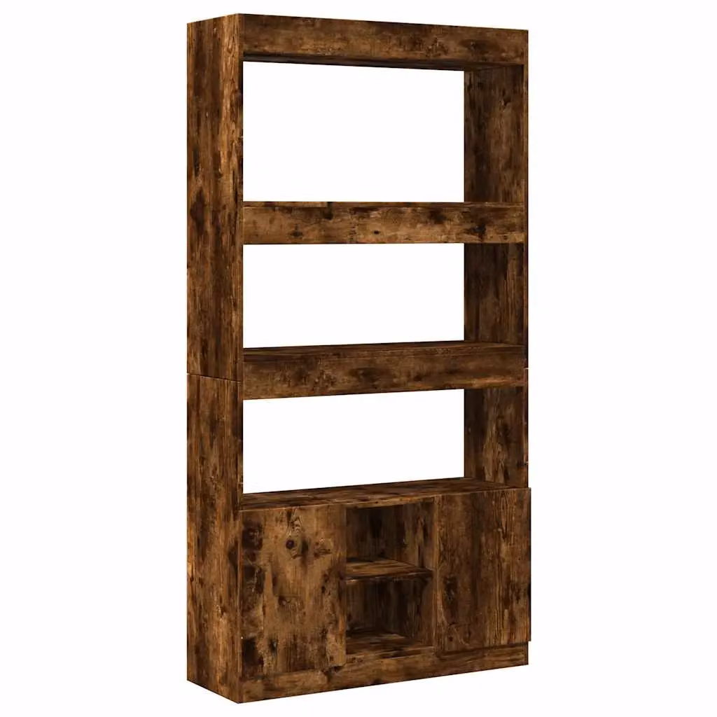 Berkfield Home Smoked Oak Highboard in Brown, W/D/H: 92 x 33 x 180 cm – 2