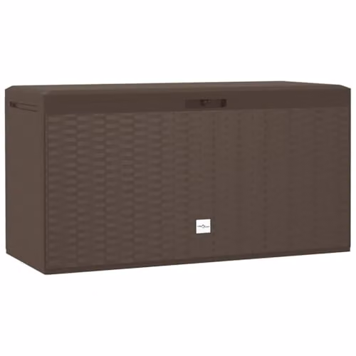 vidaXL Brown Plastic Garden Storage Box W/D/H: 114 x 47 x 60 cm – 1