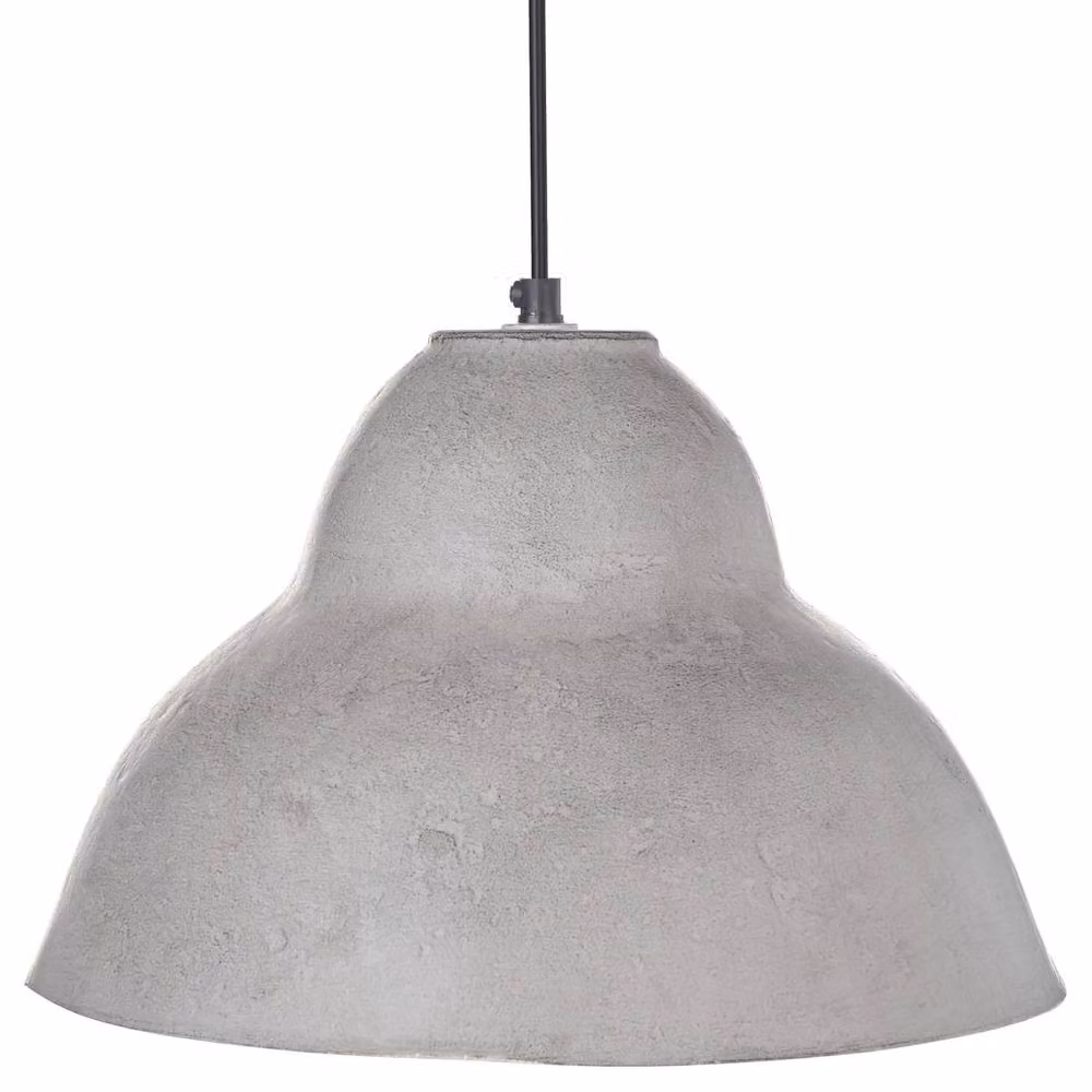 Wyld and Coco Living Grey Paper-Mâché Pendant Lamp with Dome Shade – 2
